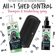 Bugalugs Deshedding Brush for Dogs, Cats, Horses - Pet Grooming Tool that is Gentle & Effective With Wide Shallow Comb, Smooth Groomer for Dog, Cat and Horse (Black)