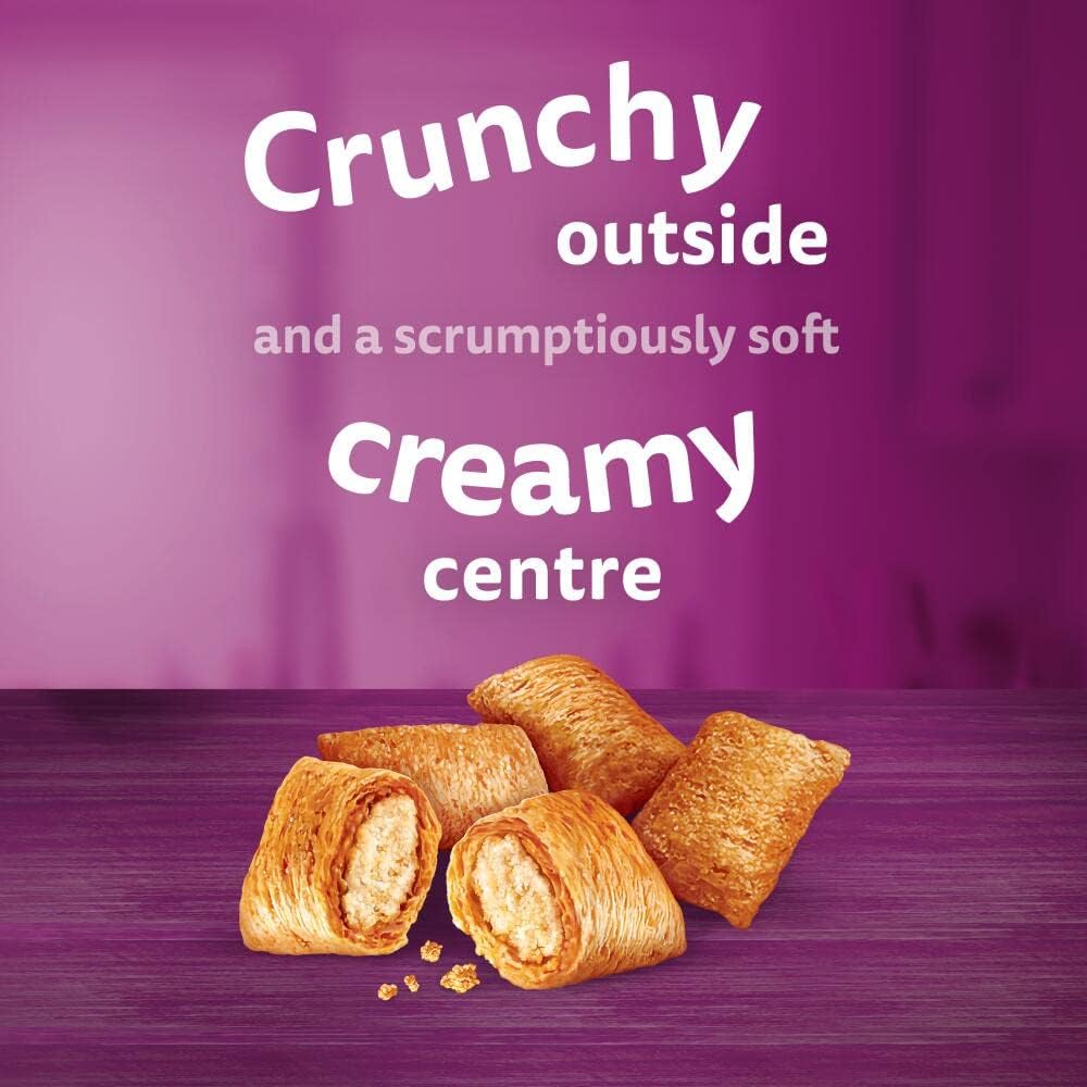 WHISKAS Temptations - Tasty, Crunchy Treats for Adult Cats, Small Bite Size Snacks with a Delicious Salmon Flavour Filling, 4x180 g Packets - Pack May Vary