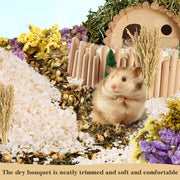 Sukh 60Pcs Nature Flower Herb Hamster Bedding - Cage Enclosure Habitat Decor Mate Small Animal Natural Ear of Grain Sprays for Syrian Dwarf Hamsters Gerbils Rabbit Other Pets