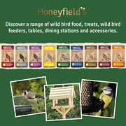 Sunflower Hearts Bird Food - Wild Bird Food for Small Birds, High in Energy and Protein, Great for Hanging Feeders, Bird Tables, and Ground Feeding, Bulk Bag (12.6kg) - Honeyfield’s