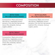 GOURMET Mon Petit Intense Fish Variety Tuna, Salmon, Trout Wet Cat Food 6x50g (Pack of 8)