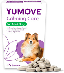 YuMOVE Calming Care Tasty Treats Dog Supplements, Anxiety Relief Calming Tablets for Dogs who are Stressed or Nervous, Adult Dogs, 60 Tablets