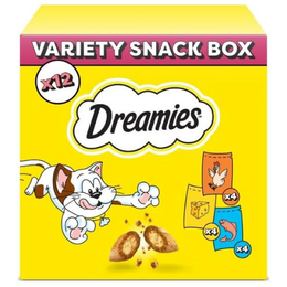 DREAMIES - Cat Treats - 12 x 60g - Multipack Biscuits - Variety Snack Box - 12 Pouches