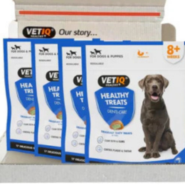 VETIQ Healthy Treats Denti-Care For Dogs & Puppies 8+ Weeks, Tasty Treats to Help Clean Teeth & Gums, Control Plaque & Tartar & Freshen Breath, 70 g (Pack of 4)