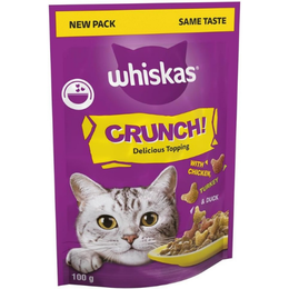 Whiskas Crunch Cat Treats 100 g- Delicious Crunchy Snacks for Cats (Pack of 6)