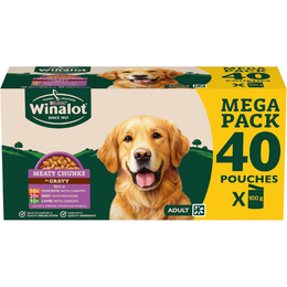 WINALOT Sunday Dinner Mixed in Gravy Wet Dog Food Pouches 40x100g