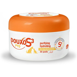 DOUXO S3 PYO Pads, Antibacterial & Anti-Yeast Dog And Cat Feet Wipes, Antiseptic Pads For Cats And Dogs, Soothing Pet Wipes for Cats And Dogs, Purifying & Hydrating Dog Wipes, 30 Pads