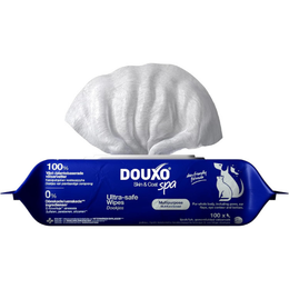 Douxo Spa - Multipurpose Grooming Wipes for Dogs and Cats, 100 Wipes, Gently Removes Tear and Saliva Stains, Leaves the Coat and Skin Refreshed and Smelling Great, Ultra-Safe Skin-Friendly Formula