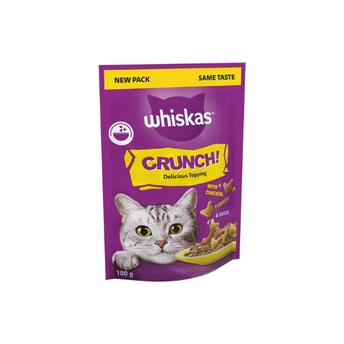 Whiskas Crunch Cat Treats 100 g- Delicious Crunchy Snacks for Cats (Pack of 6)