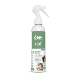 DEW Pet Dental Spray 100% Natural Way to Fresh Breath for Dogs & Cats | Safe Water-Based Cat & Dog Breath Freshener | Hypochlorous Acid Ingredient Gets Tartar & Plaque Off Cats & Dogs Teeth 250ml