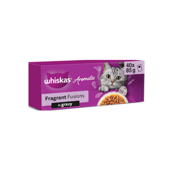 WHISKAS AROMATIC Adult Wet Cat Food in Gravy 40x85g Fragrant Fusions
