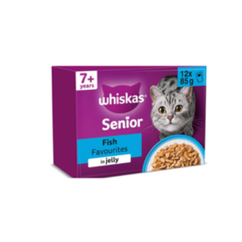 whiskas 7+ Cat Pouches Fish Favourites in Jelly 12x85g