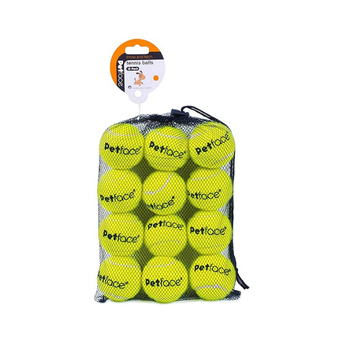 Petface Super Tennis Balls For Dogs, Throw and Fetch, Outdoor Exercise (Pack of 12)