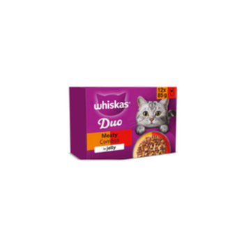 WHISKAS DUO Adult Wet Cat Food in Jelly 12x85g Classic Combos (Pack of 4)