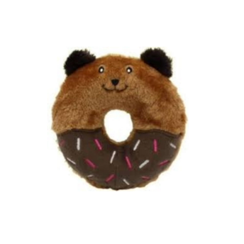 ZippyPaws Donutz Buddies Interactive Pet Toys - Donut Dog Hide and Seek Toy, Puppy Toys, Colorful Squeaky Dog Toys, Bear, original, (ZP1032)