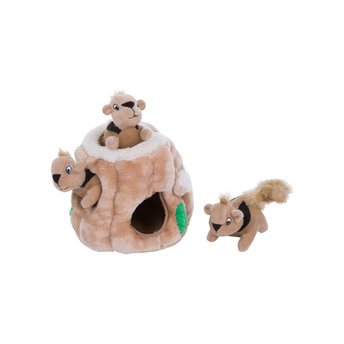 Outward Hound Squirrel Dog Toy - Plush Hide & Seek - For Birthday Fun, Mental Stimulation, Boredom & Enrichment - Interactive, Age, Breeds - Dog Squeaky Toy (Small)