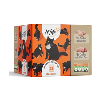HiLife It's Only Natural Cat Pouch Multipack The Big Chicken One In Jelly 32x70g