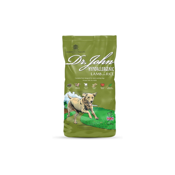 Dr John Wheat-Free Hypoallergenic Dry Dog Food - Lamb with Rice Dog Food 12.5kg - Complete Nutrition for Adult and Senior Dogs with Sensitive Digestion