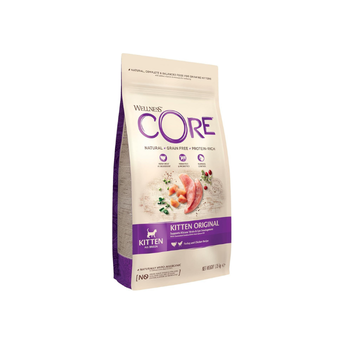 Wellness CORE Kitten 1.75 kg, Turkey & Chicken – Dry Cat Food for Kittens, Grain-Free, Natural, Hypoallergenic, Protein-Rich, High Meat Content, Supports Brain & Eye Development
