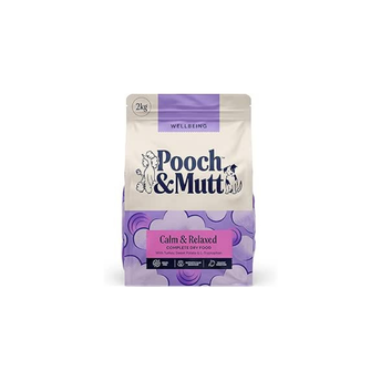 Pooch & Mutt - Calm & Relaxed Complete Dry Dog Food Grain Free (Regular Sized Kibble), for Calming Hyperactive or Anxious Dogs, Turkey and Sweet Potat