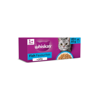 WHISKAS Adult Wet Cat Food in Jelly 40x85g Fish Favourites