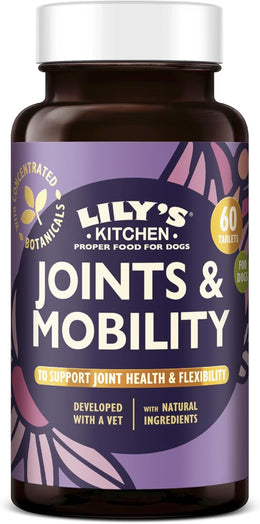 Lily's Kitchen Joints & Mobility Supplements for Adult Dogs & Senior Dogs, 60 Tablets – Made with Natural Ingredients, Glucosamine, Chondroitin & Green Lipped Mussel Powder